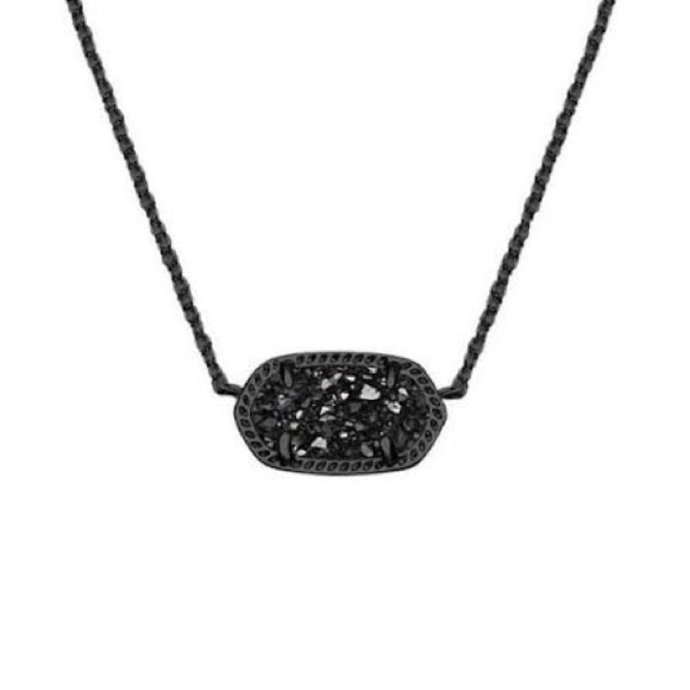 Kendra Scott Black Drusy Elisa Necklace